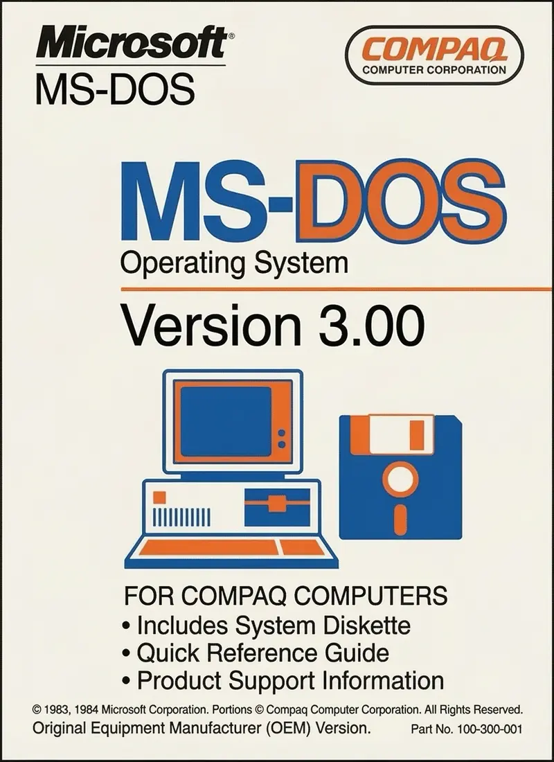 Скачать
MS-DOS 3.00 OEM Compaq